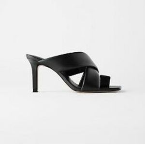 Zara Women Padded Leather High Heel Sandals